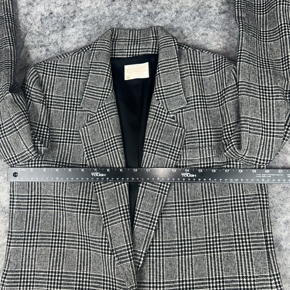 Vtg Pendleton Houndstooth Blazer Womens Size 14 100% Virgin Wool One Button USA - Picture 4 of 10